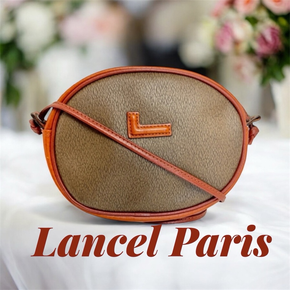 Lancel Paris Leather Trim Crossbody Bag